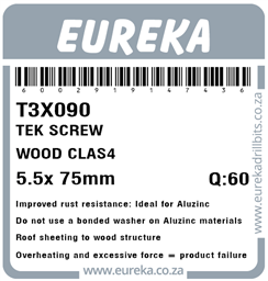 T3X090 - Tek Screw Wood Class 4 -T3X090_Label_T